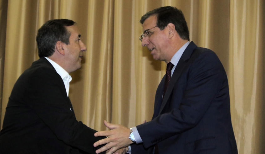 Marcus Melo e o secretário de Administração Penitenciária, Nivaldo César Restivo, participaram da inauguração da Central de Penas e Medidas Alternativas (Ney Sarmento/PMMC)