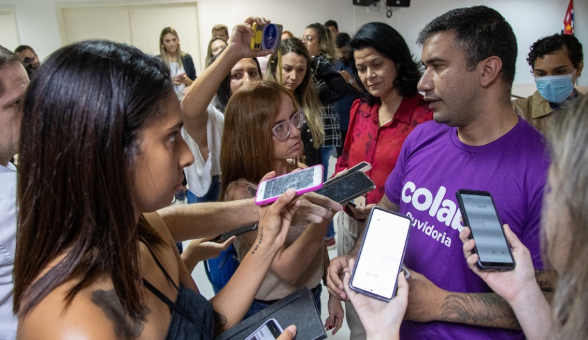 A imprensa acompanhou o lançamento do Colab em Mogi das Cruzes (Warley Kenj/PMMC)