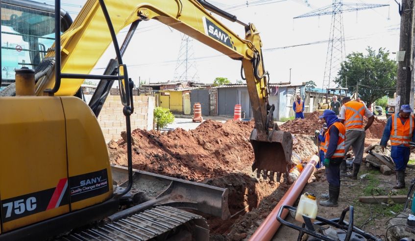 Obras de Esgotamento Sanitário avançam em Jundiapeba para beneficiar 8 mil pessoas (Divulgação/PMMC)