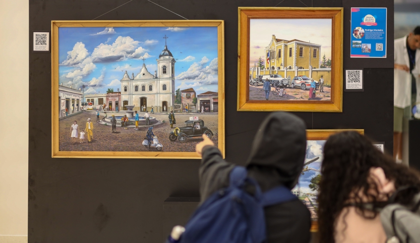 Exposição "Mogi das Cruzes, Ontem e Hoje - 465 anos de histórias" fica em cartaz até 28 de setembro, no Patteo Urupema Shopping (Divulgação/PMMC)