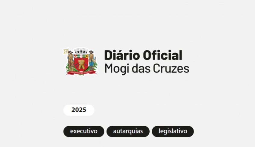 Licitações, extratos e atos oficiais do Diário Oficial Eletrônico permanecem registrados e disponíveis no site mogidascruzes.sp.gov.br (Divulgação/PMMC)