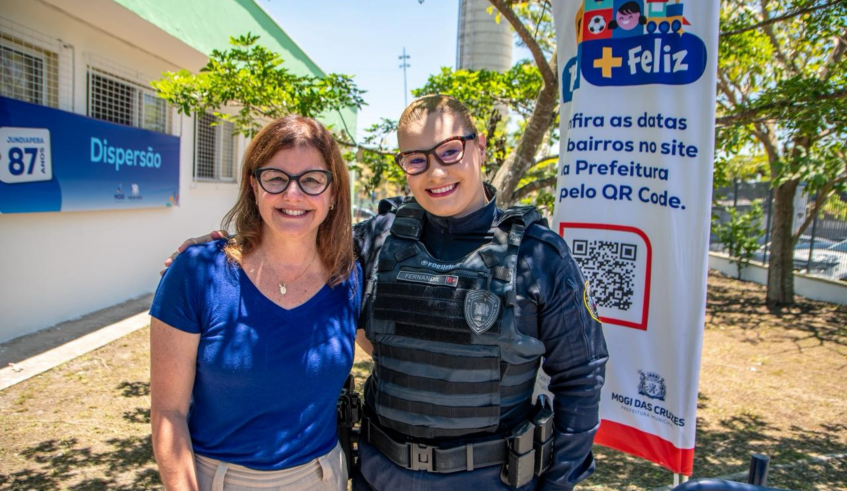 A prefeita Mara Bertaiolli celebrou a presença da Guarda Civil Municipal. (Divulgação/PMMC)