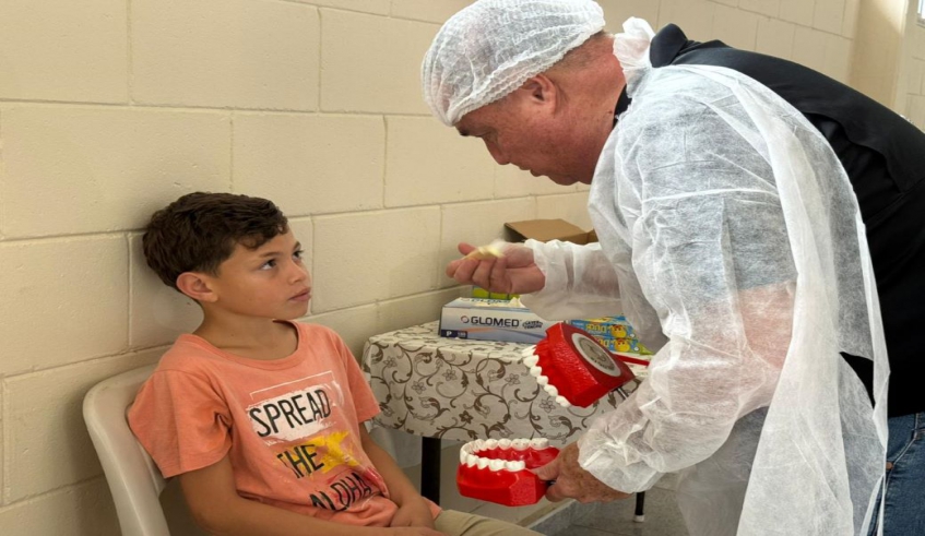 As crianças do Conjunto Jefferson receberam orientações sobre prevenção em Saúde Bucal